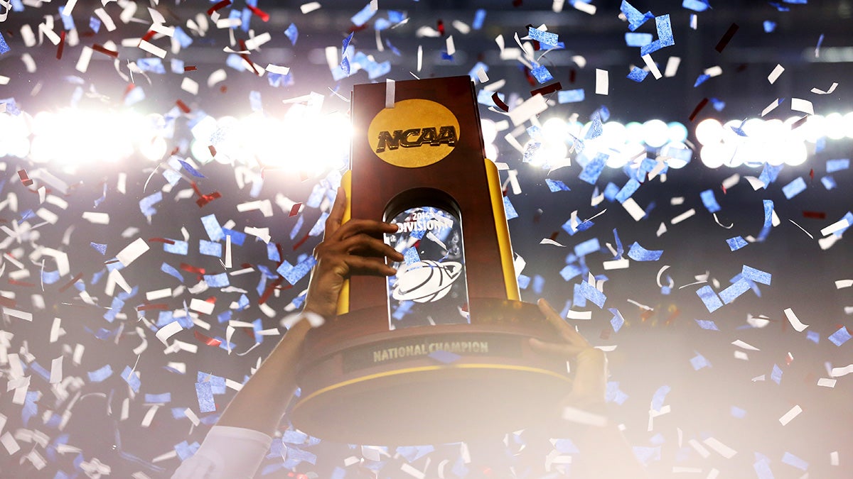 NCAA Men's basketball championship trophy