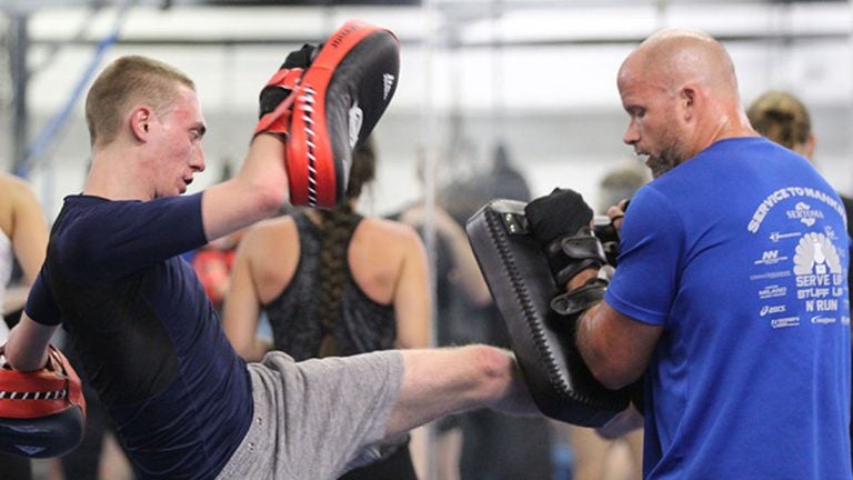 Mixed Martial Arts competitor Kyle Stewart practicing at Arizona Combat Sports in Tempe