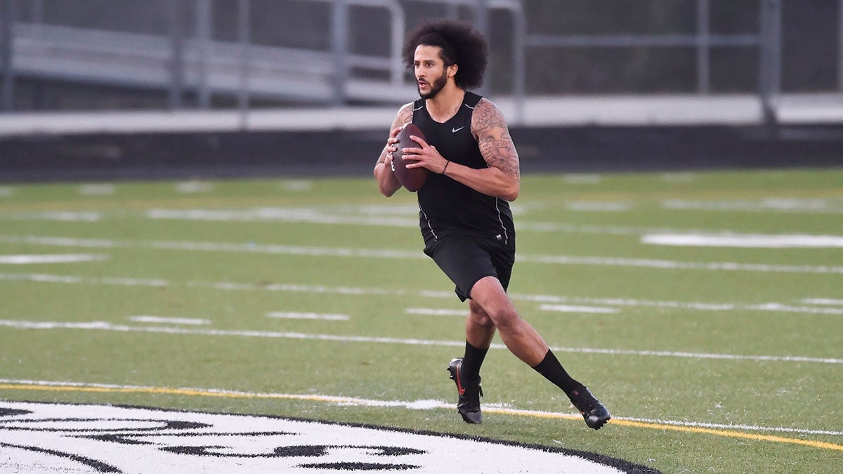 Colin Kaepernick at football practice