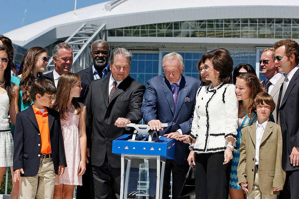 Jerry Jones and the mayor of Arlington at AT&T Stadium