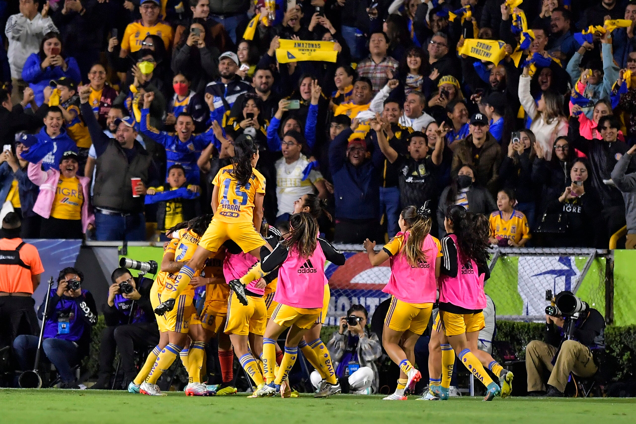 Liga MX Femenil fans cheer their team